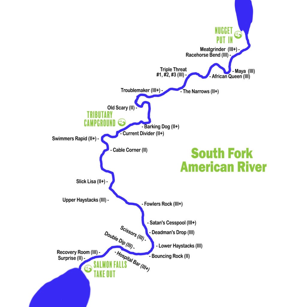 South Fork American River Gorge half-day rafting trip